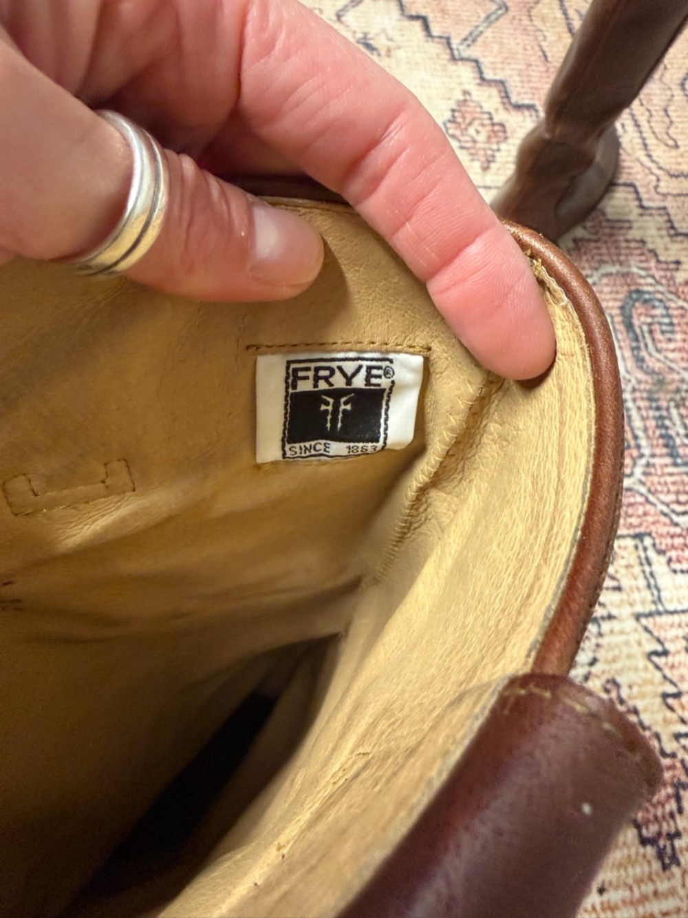 Frye Paige Leather Tall Riding Boots - Cognac - Picture 10 of 14